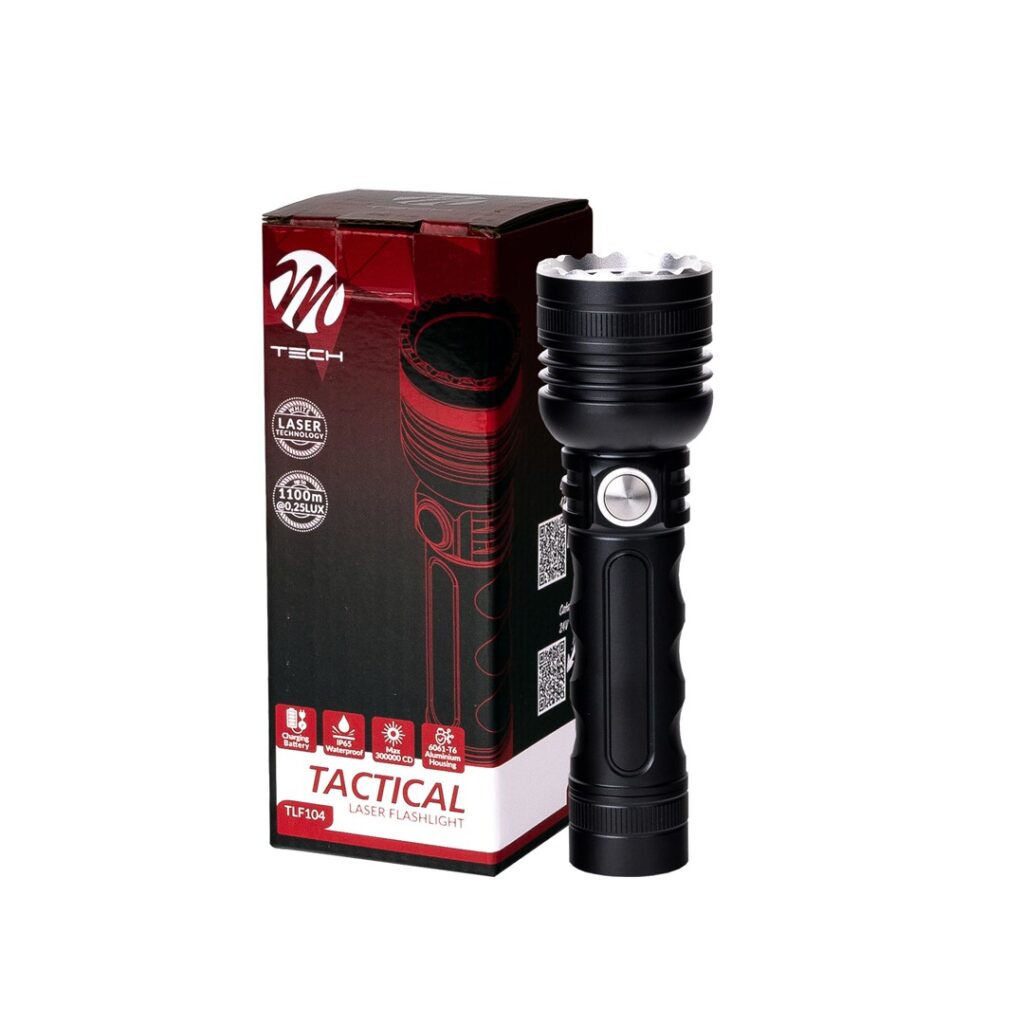 Εικόνα 1 από 5 — ΦΑΚΟΣ ΧΕΙΡΟΣ 1x10W 490lm IP65 140mm Φ40mm 5000mAh Li-ion TACTICAL LASER FLASHLIGHT M-TECH – 1 Τεμ.