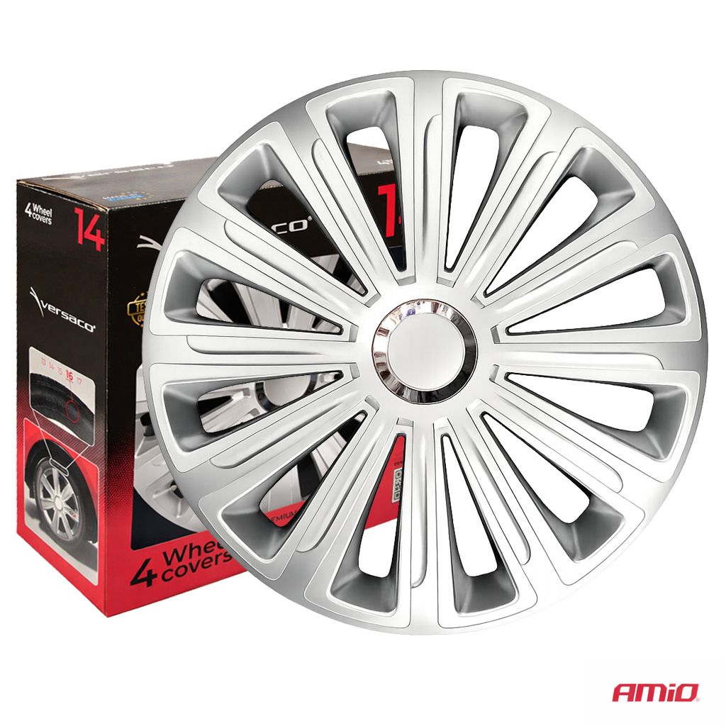 Εικόνα 2 από 4 — Amio – Τάσια Τροχών 14″ Trend RC Ασημί για Αναβάθμιση Εμφάνισης & Καθημερινή Χρήση – Σετ 4 Τεμ. (6896/AM)