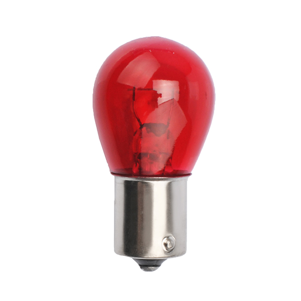 Εικόνα 1 από 2 — P21W 12V 21W BA15s ΜΟΝΟΠΟΛΙΚΟ ΚΟΚΚΙΝΟ DYED-GLASS ΚΟΥΤΙ 10ΤΕΜ.