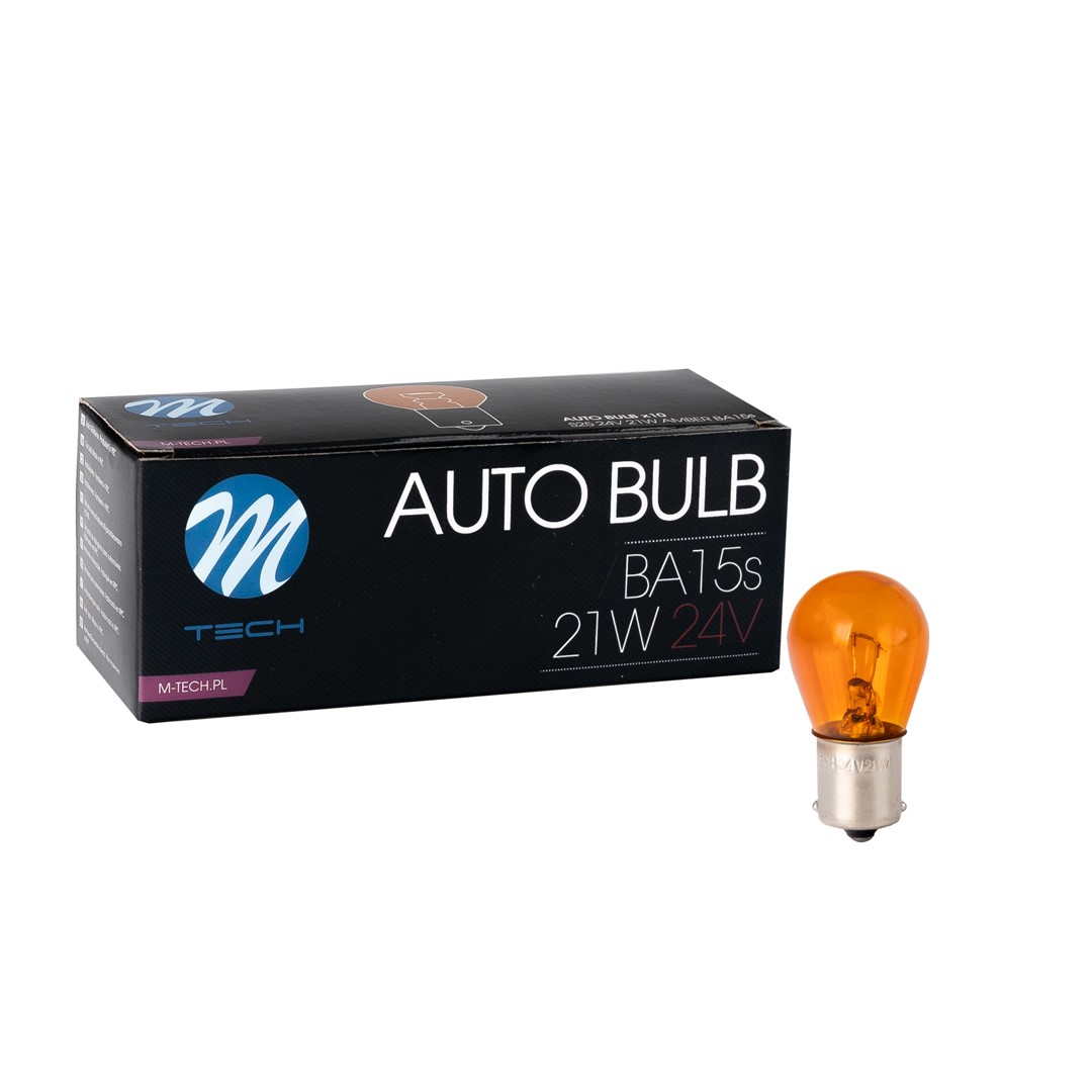 Εικόνα 1 από 3 — ΛΑΜΠΑΚΙΑ LED S25 24V 21W BA15s ΠΟΡΤΟΚΑΛΙ ΑΛΟΓΟΝΟΥ ΣΕ ΚΟΥΤΙ M-TECH – 10 ΤΕΜ.