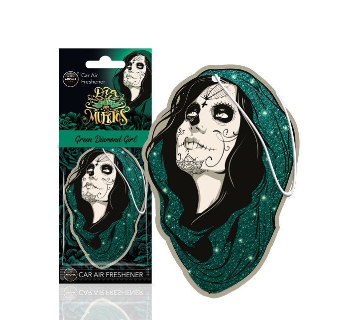 Εικόνα 1 από 1 — Amio – ΑΡΩΜΑΤΙΚΟ ΚΡΕΜΑΣΤΟ AROMA CAR MUERTOS GREEN DIAMONT GIRL – 1 TEM. (A83279/AM)