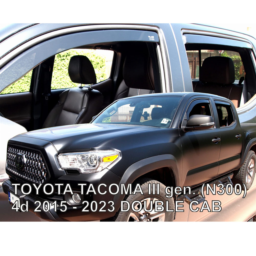 Εικόνα 1 από 6 — ΑΝΕΜΟΘΡΑΥΣΤΕΣ ΓΙΑ TOYOTA TACOMA N300 4D DOUBLE CAB 2015-2023 ΣΕΤ ΑΥΤΟΚΙΝΗΤΟΥ ΑΠΟ ΕΥΚΑΜΠΤΟ ΦΙΜΕ ΠΛΑΣΤΙΚΟ HEKO – 4 ΤΕΜ