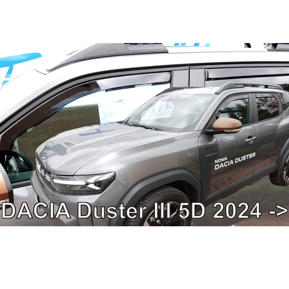 Εικόνα 1 από 6 — ΑΝΕΜΟΘΡΑΥΣΤΕΣ ΓΙΑ DACIA DUSTER 5D 2024+ ΣΕΤ ΑΥΤΟΚΙΝΗΤΟΥ ΑΠΟ ΕΥΚΑΜΠΤΟ ΦΙΜΕ ΠΛΑΣΤΙΚΟ HEKO – 4 ΤΕΜ