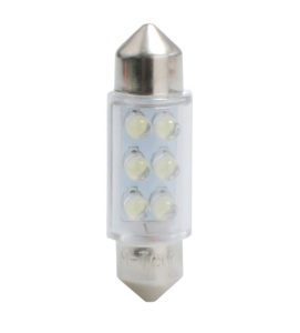 ΛΑΜΠΑΚΙΑ ΠΛΑΦΟΝΙΕΡΑΣ C5W/C10W 12V 0,37W SV8,5 36mm LED 6xFlux 3mm ΠΡΑΣΙΝΟ M-TECH - 1 ΤΕΜ.