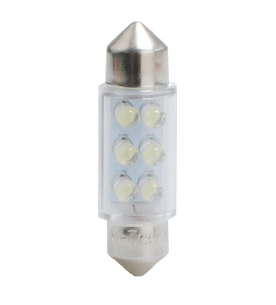 Εικόνα 1 από 1 — ΛΑΜΠΑΚΙΑ ΠΛΑΦΟΝΙΕΡΑΣ C5W/C10W 12V 0,37W SV8,5 36mm LED 6xFlux 3mm ΠΡΑΣΙΝΟ   M-TECH – 1 ΤΕΜ.