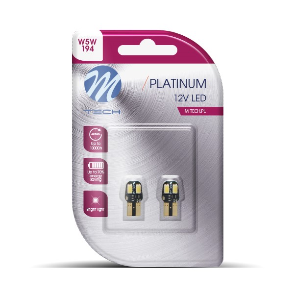 Εικόνα 1 από 1 — T10 W5W 12V W2.1×9.5d 12VDC 1,6W 4xSMD5630 LED ΛΕΥΚΟ CAN-BUS BLISTER 2ΤΕΜ. M-TECH