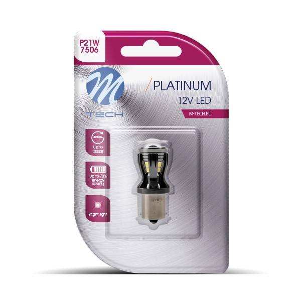 Εικόνα 2 από 2 — P21W 12/24V Ba15s 3,5W 450lm 14xSMD LED CAN-BUS ΛΕΥΚΟ BLISTER M-TECH 1ΤΕΜ.