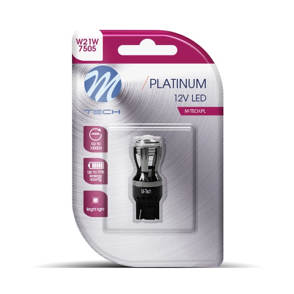 Εικόνα 2 από 2 — W21W (T20) 12/24V W3x16d 14xSMD2835 LED ΚΟΚΚΙΝΟ CAN-BUS BLISTER​  M-TECH – 1 ΤΕΜ.