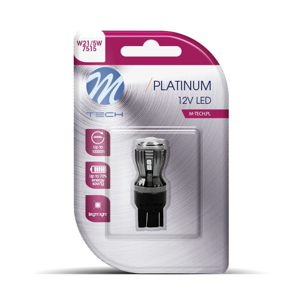 Εικόνα 2 από 2 — W21/5W (T20) 12/24V W3x16q 14xSMD2835 LED ΚΟΚΚΙΝΟ CAN-BUS BLISTER​  M-TECH – 1 ΤΕΜ.