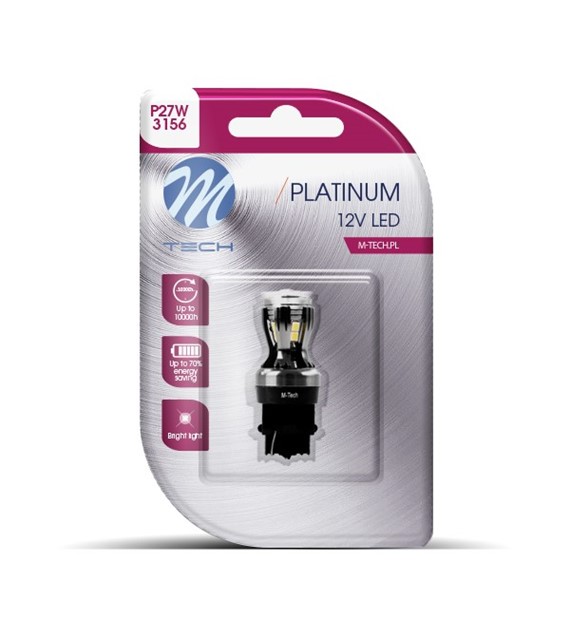 Εικόνα 1 από 2 — P27W 3156 12/24V W2.5x16d 3,3W 14xSMD LED ΛΕΥΚΟ CANBUS BLISTER  M-TECH – 1ΤΕΜ.
