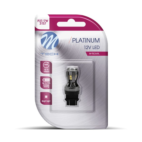Εικόνα 1 από 1 — P27/7W 3157 12/24V W2.5x16q 4,2W 14xSMD LED ΛΕΥΚΟ CANBUS BLISTER  M-TECH -1ΤΕΜ.