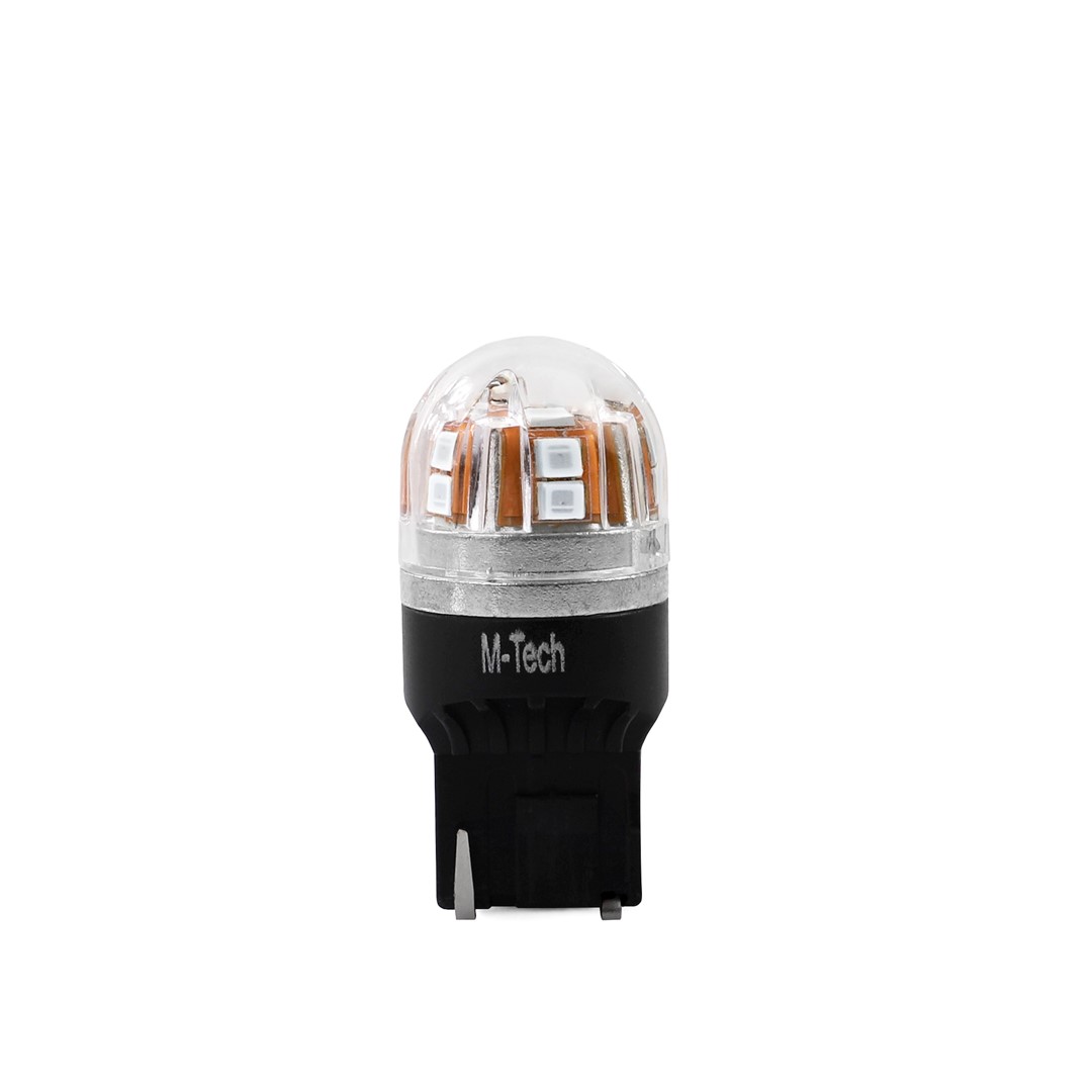 Εικόνα 1 από 2 — W21W (T20) 12/24V W3x16d 15xSMD2835 LED ΚΟΚΚΙΝΟ CAN-BUS BLISTER  M-TECH – 1 ΤΕΜ.