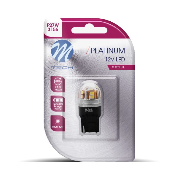 Εικόνα 1 από 1 — P27W 3156 12/24V W2.5x16d 1,5W 15xSMD LED ΛΕΥΚΟ CANBUS BLISTER M-TECH –  1ΤΕΜ.