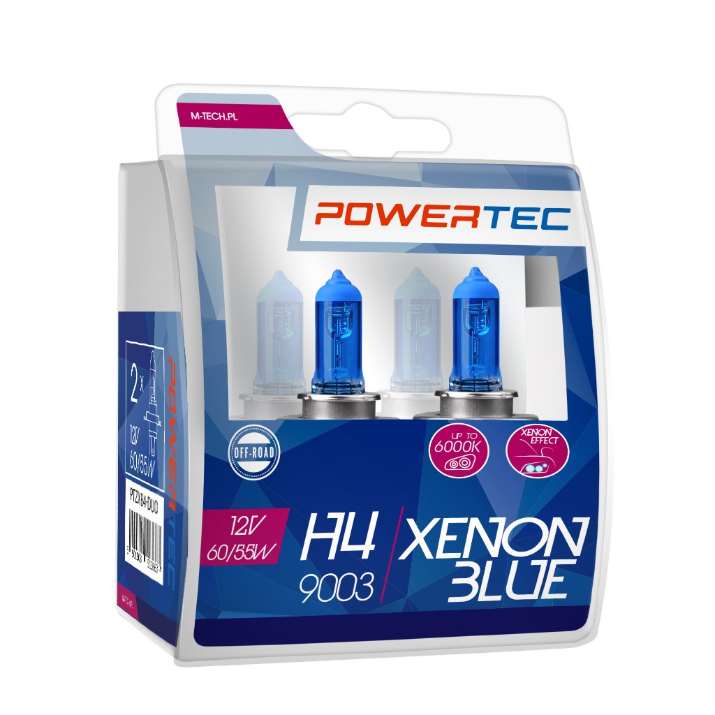 Εικόνα 3 από 3 — H4 12V 60/55W P43t 5.000K POWERTEC XENON BLUE M-TECH –  2ΤΕΜ.