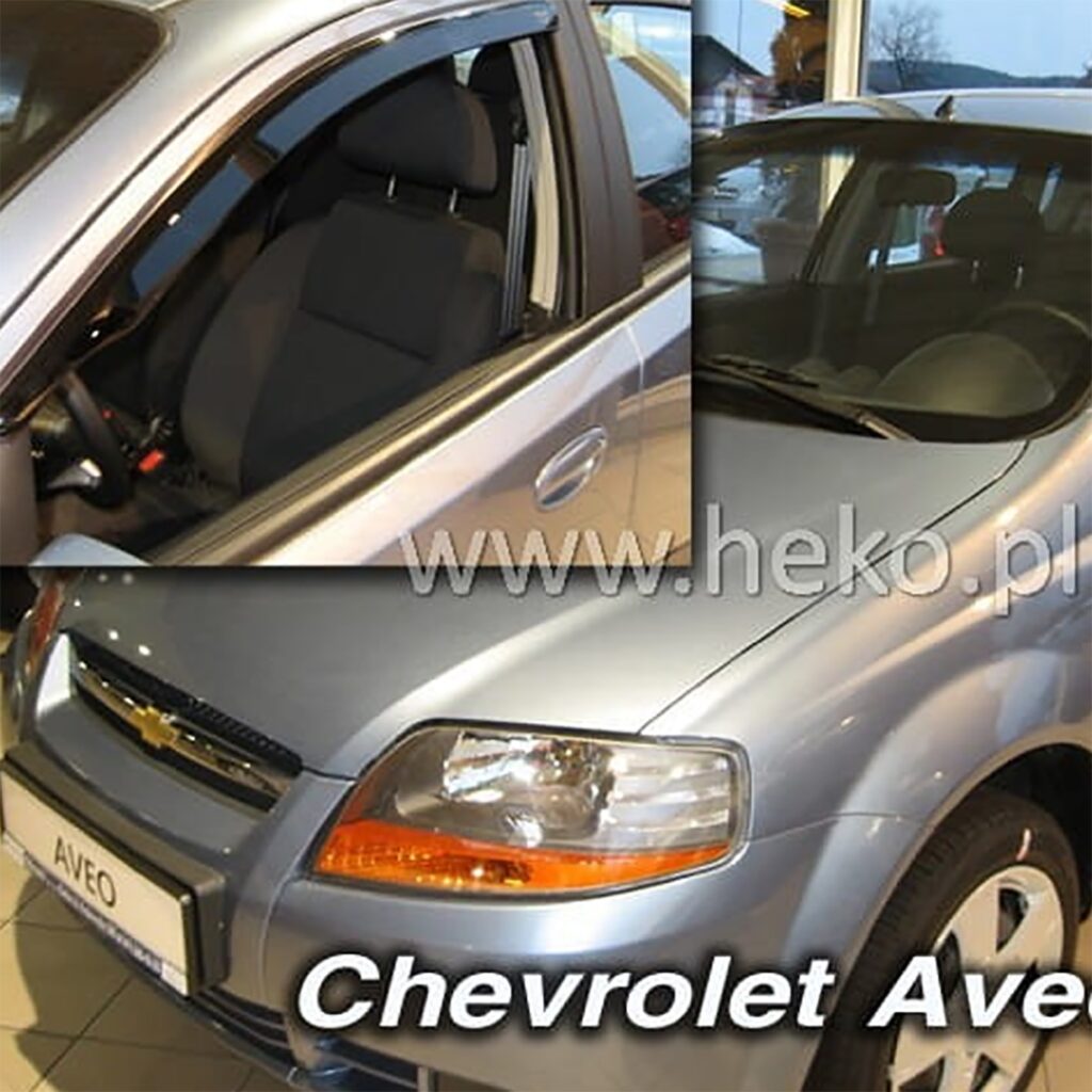 Εικόνα 1 από 5 — ΑΝΕΜΟΘΡΑΥΣΤΕΣ ΓΙΑ CHEVROLET AVEO CLASSIC 4D SEDAN 2004-2006 / 5D HTB 2004-2010 ΖΕΥΓΑΡΙ ΕΞΩΤΕΡΙΚΟΙ ΑΠΟ ΕΥΚΑΜΠΤΟ ΦΙΜΕ ΠΛΑΣΤΙΚΟ HEKO – 2 ΤΕΜ.