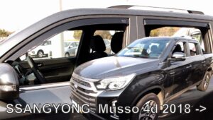 ΑΝΕΜΟΘΡΑΥΣΤΕΣ ΓΙΑ SSANGYONG MUSSO 4D 2018+ ΣΕΤ ΑΥΤΟΚΙΝΗΤΟΥ ΑΠΟ ΕΥΚΑΜΠΤΟ ΦΙΜΕ ΠΛΑΣΤΙΚΟ HEKO - 4 ΤΕΜ.