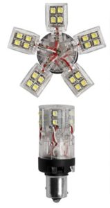 ΛΑΜΠΑΚΙ BAY15d ME 30LED ΚΟΚΚΙΝΟ SIMONI RACING