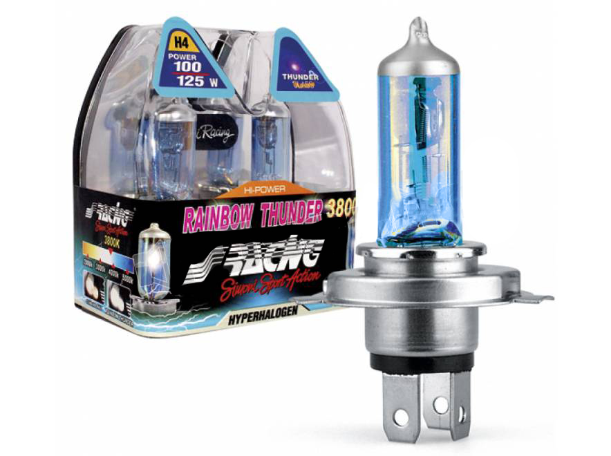 Εικόνα 1 από 1 — H4 12V/60-55W-100/125 3.800K RAINBOW THUNDER SIMONI RACING – 2 ΤΕΜ.