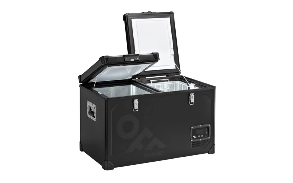 Εικόνα 2 από 4 — ΨΥΓΕΙΟ TB65DD STEEL BLACK ΜΕΤΑΛΛΙΚΟ ΜΕ 2 ΘΑΛΑΜΟΥΣ 60L (36L+24L) 12/24V 85W 499x810x492mm  INDEL B – 1 TEM.