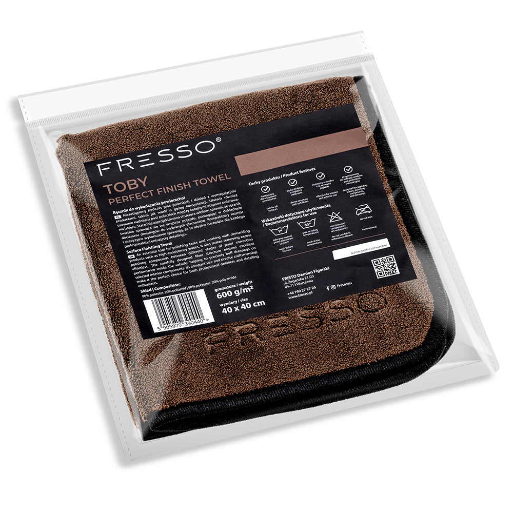 Εικόνα 1 από 1 — Fresso – Πετσέτα Μικροΐνας Toby Perfect Finish 40 x 40 cm 600 g/m² για Εφαρμογή και Γυάλισμα Κεριών, Αλοιφών και Dressings – 1 Τεμ. (390440/FRE)