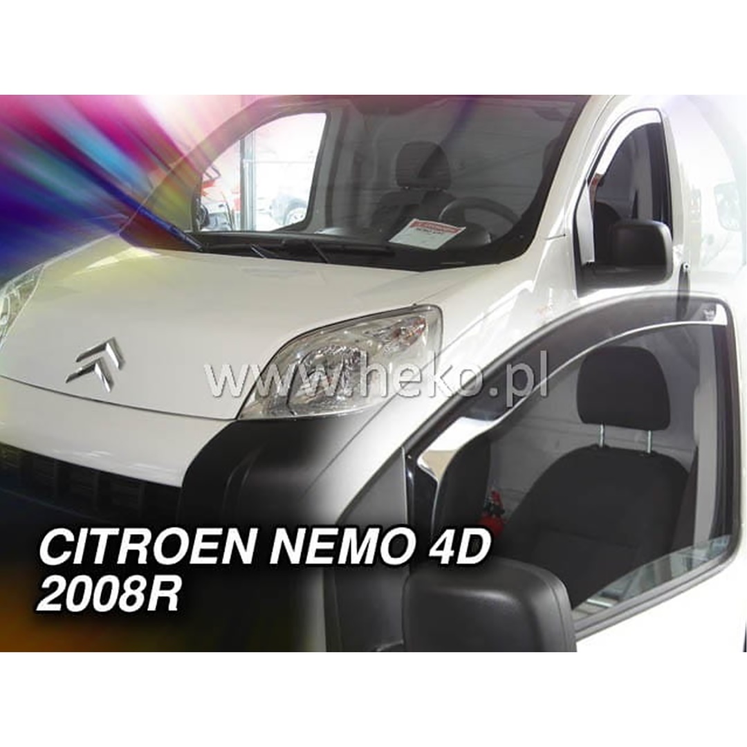 Εικόνα 1 από 7 — ΑΝΕΜΟΘΡΑΥΣΤΕΣ ΓΙΑ FIAT FIORINO / QUBO 4D/5D 2008-2020 / PEUGEOT BIPPER / CITROEN NEMO ΖΕΥΓΑΡΙ VAN ΑΠΟ ΕΥΚΑΜΠΤΟ ΦΙΜΕ ΠΛΑΣΤΙΚΟ HEKO – 2 ΤΕΜ.