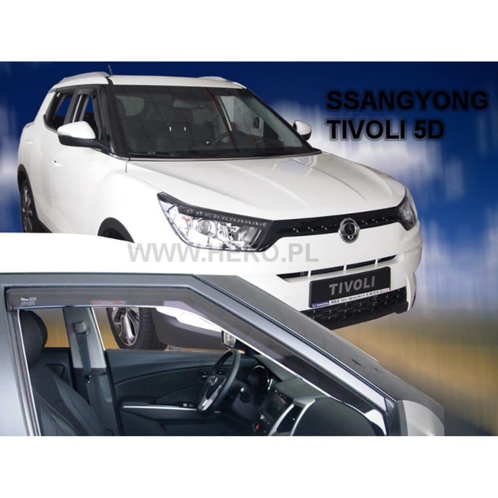 Εικόνα 1 από 6 — ΑΝΕΜΟΘΡΑΥΣΤΕΣ ΓΙΑ SSANGYONG TIVOLI / XLV 5D 2015+ ΖΕΥΓΑΡΙ ΑΠΟ ΕΥΚΑΜΠΤΟ ΦΙΜΕ ΠΛΑΣΤΙΚΟ HEKO – 2 ΤΕΜ.