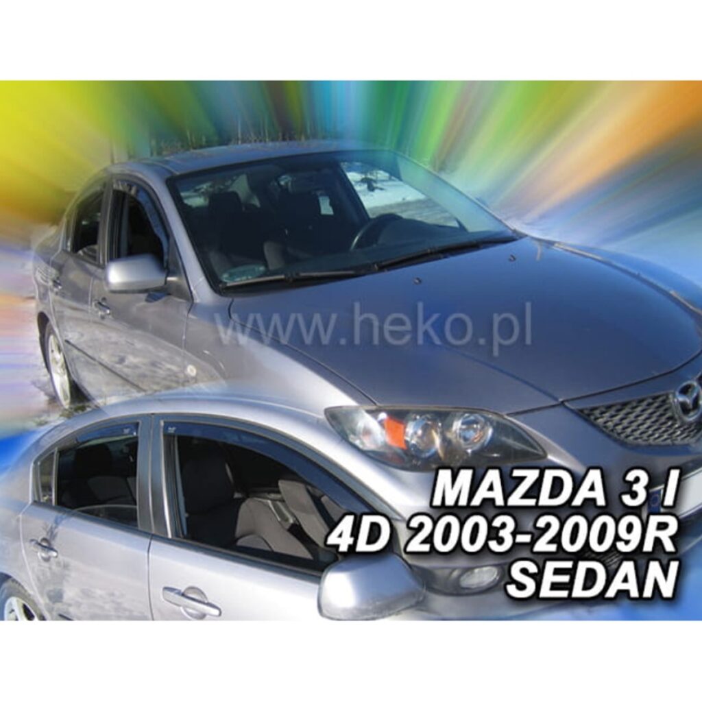Εικόνα 1 από 5 — ΑΝΕΜΟΘΡΑΥΣΤΕΣ ΓΙΑ MAZDA 3 4D 2003-2009 ΣΕΤ ΑΥΤΟΚΙΝΗΤΟΥ ΑΠΟ ΕΥΚΑΜΠΤΟ ΦΙΜΕ ΠΛΑΣΤΙΚΟ HEKO – 4 ΤΕΜ.