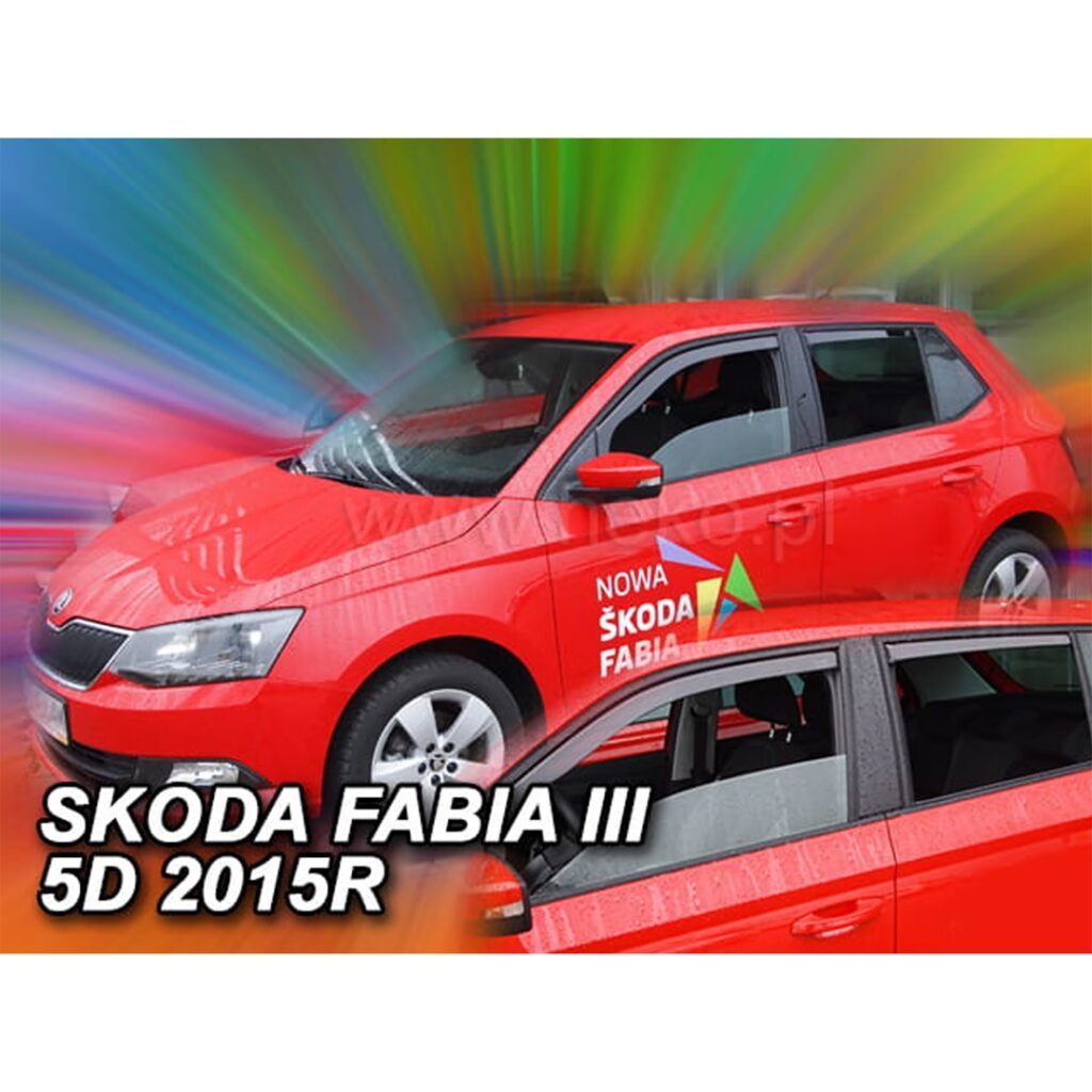 Εικόνα 1 από 5 — ΑΝΕΜΟΘΡΑΥΣΤΕΣ ΓΙΑ SKODA FABIA III 5D 2014+ HTB  ΣΕΤ ΑΥΤΟΚΙΝΗΤΟΥ ΑΠΟ ΕΥΚΑΜΠΤΟ ΦΙΜΕ ΠΛΑΣΤΙΚΟ HEKO – 4 ΤΕΜ.