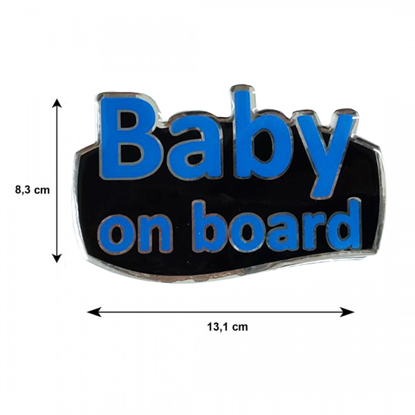 Εικόνα 2 από 3 — BABY ON BOARD ΑΥΤΟΚΟΛΛΗΤΟ ΕΞΩΤΕΡΙΚΗΣ ΧΡΗΣΗΣ 13,1 Χ 8,3cm ΜΠΛΕ/ΜΑΥΡΟ/ΧΡΩΜΙΟ ΜΕ ΕΠΙΚΑΛΥΨΗ ΣΜΑΛΤΟΥ – 1 ΤΕΜ.
