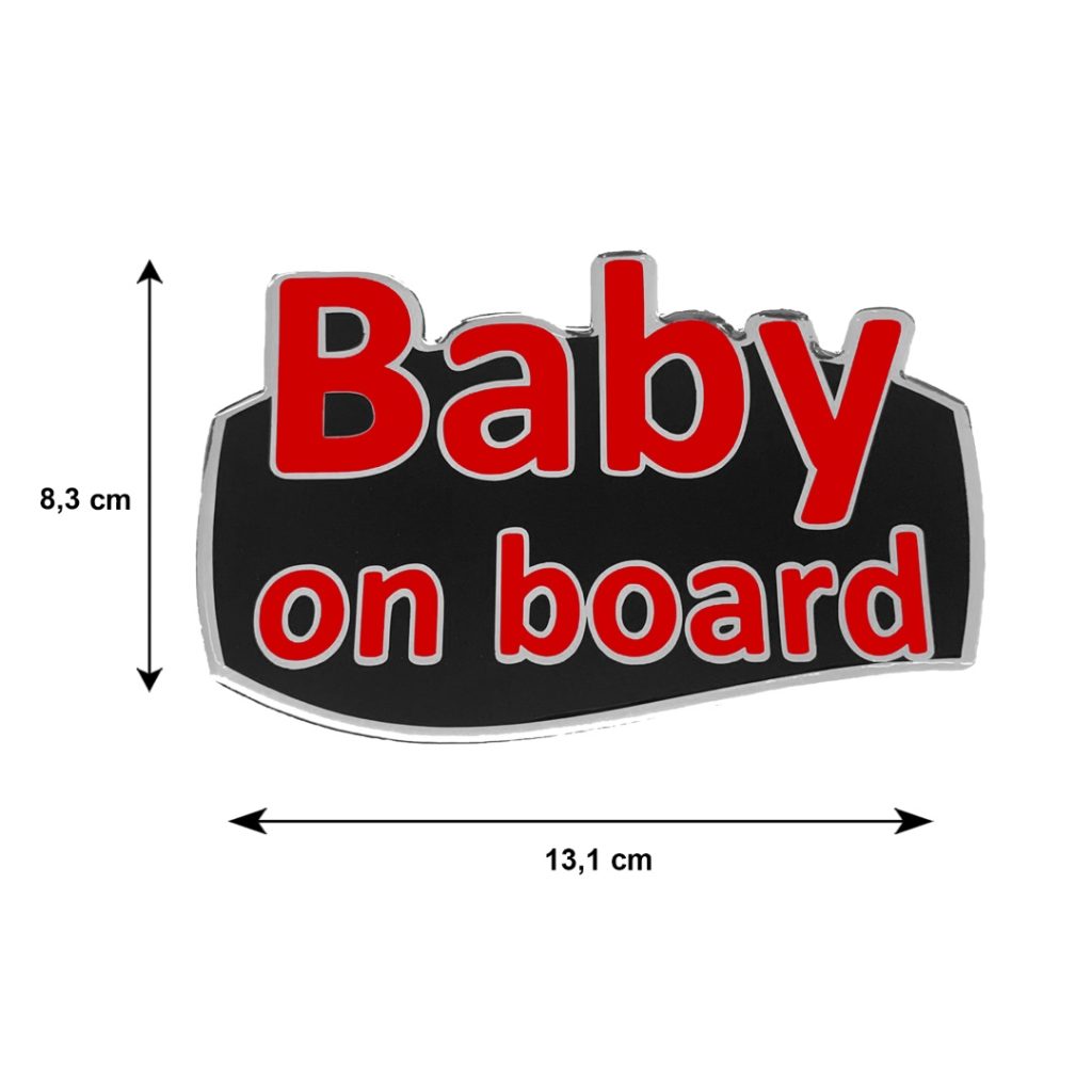Εικόνα 2 από 3 — BABY ON BOARD ΑΥΤΟΚΟΛΛΗΤΟ ΕΞΩΤΕΡΙΚΗΣ ΧΡΗΣΗΣ 13,1 Χ 8,3cm ΚΟΚΚΙΝΟ/ΜΑΥΡΟ/ΧΡΩΜΙΟ ΜΕ ΕΠΙΚΑΛΥΨΗ ΣΜΑΛΤΟΥ – 1 ΤΕΜ.