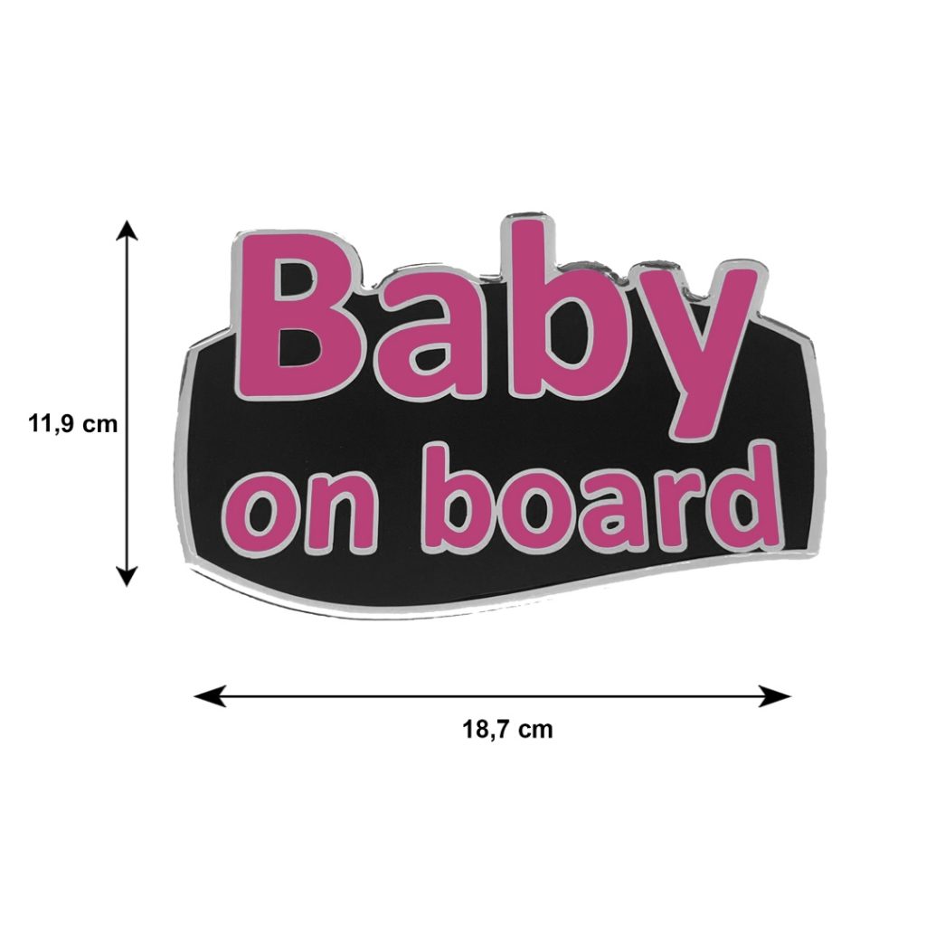 Εικόνα 2 από 3 — BABY ON BOARD ΑΥΤΟΚΟΛΛΗΤΟ ΕΞΩΤΕΡΙΚΗΣ ΧΡΗΣΗΣ 18,7 Χ 11,9 cm ΦΟΥΞΙΑ/ΜΑΥΡΟ/ΧΡΩΜΙΟ ΜΕ ΕΠΙΚΑΛΥΨΗ ΕΠΟΞΕΙΔΙΚΗΣ ΡΥΤΙΝΗΣ (ΥΓΡΟ ΓΥΑΛΙ) – 1 ΤΕΜ.