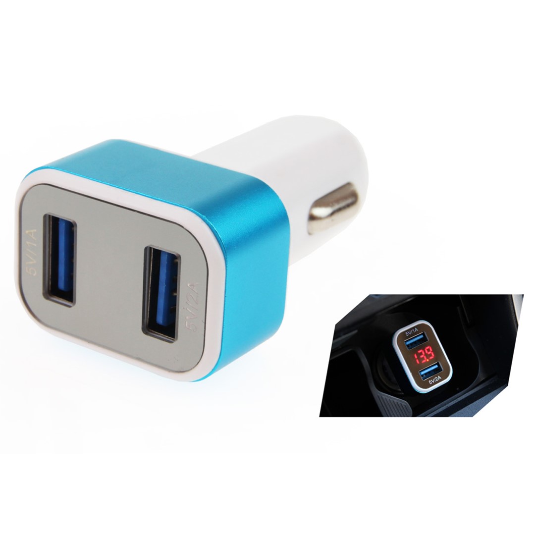 Εικόνα 2 από 5 — Amio – Φορτιστής Αυτοκινήτου USB Dual με Βολτόμετρο και Ένδειξη Κατανάλωσης τάση λειτουργίας 12-24V απόδοσης 3A για Επιβατικά Αυτοκίνητα και Φορτηγά – 1 τεμ. (01028/AM)