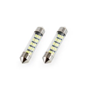 Amio - Λαμπάκια Πλαφονιέρας LED 15xSMD τύπου C5W τάση λειτουργίας 12V απόδοσης 0.6W μήκος 39mm χρώμα λευκό για Επιβατικά Αυτοκίνητα - 2 τεμ. (01091/AM)