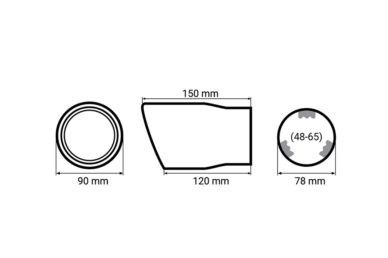 Εικόνα 2 από 5 — Amio – ΑΚΡΟ (ΜΠΟΥΚΑ) ΕΞΑΤΜΙΣΗΣ MT007C 48-65mm (CARBON – 15 cm) – 1 ΤΕΜ. (01117/AM)