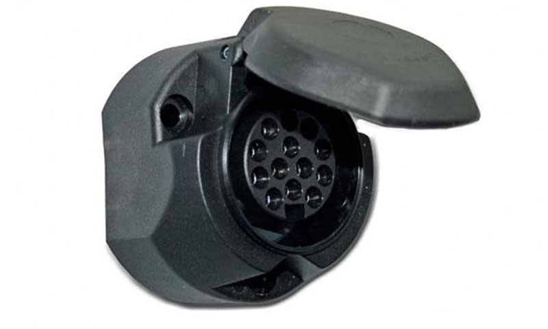 Εικόνα 1 από 1 — Amio – Πρίζα Κοτσαδόρου 13-Pin Θηλυκή 12V Πλαστική Μαύρη για Τρέιλερ Τροχόσπιτο και Σκάφος – 1 τεμ. (01325/AM)