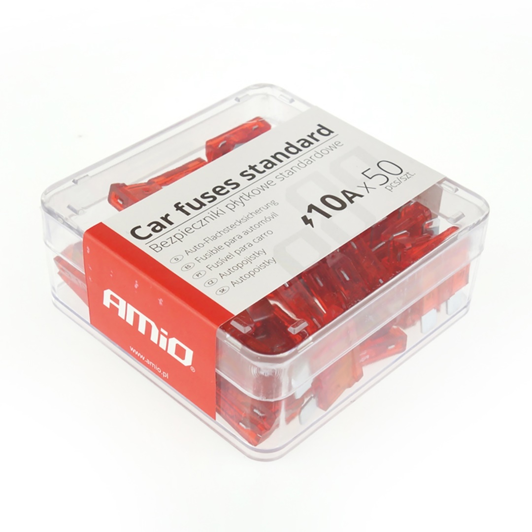 Εικόνα 1 από 1 — Amio – Ασφάλειες Αυτοκινήτου Standard 10A Μαχαιρωτές Blade για Ηλεκτρικό Σύστημα Οχήματος – 50 τεμ. (01334/AM)