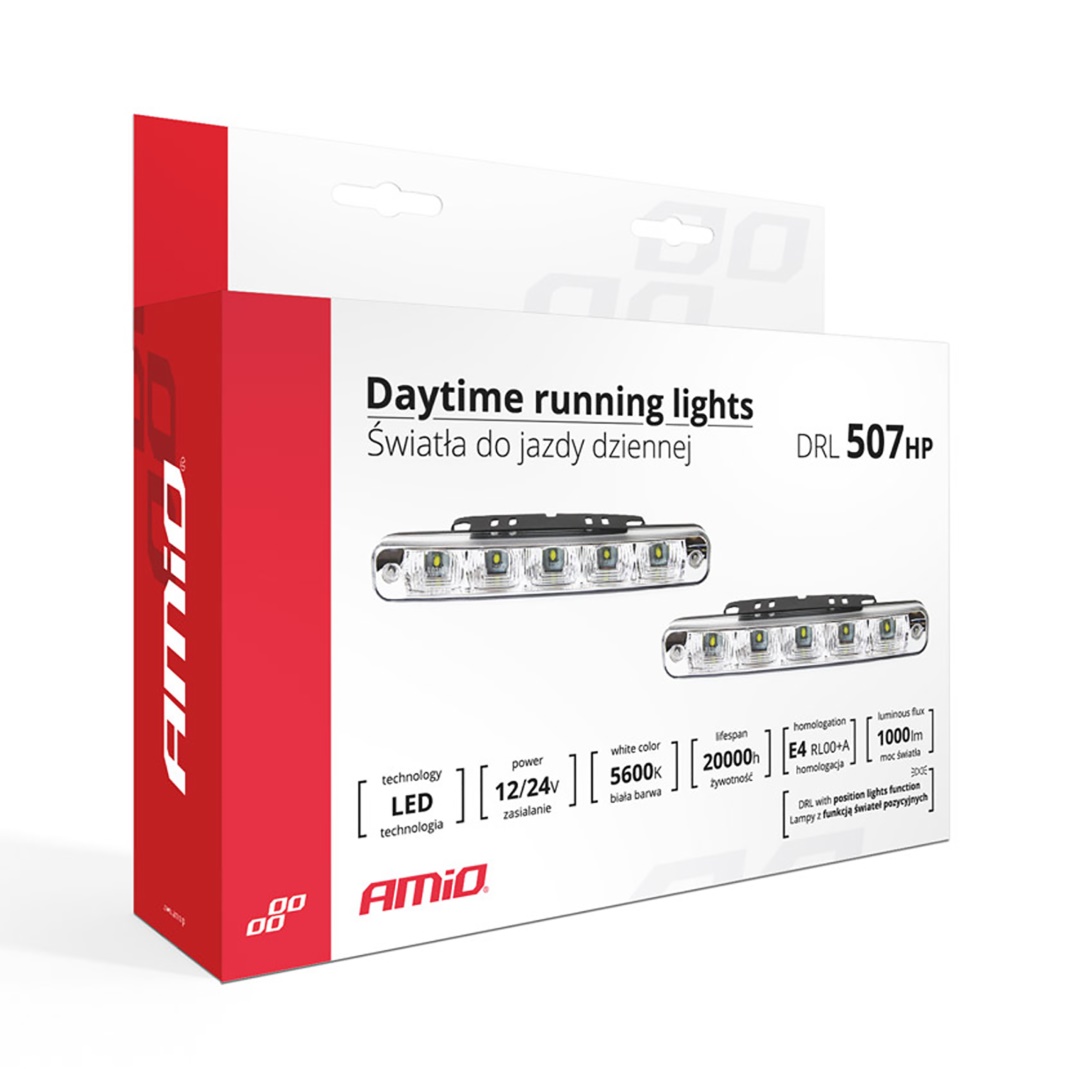 Εικόνα 8 από 8 — Amio – Φώτα Ημέρας DRL LED 12/24V 1000Lm για Μέγιστη Ορατότητα & Ασφάλεια σε Αυτοκίνητο & Φορτηγό – Σετ 2 Τεμ. (01523/AM)