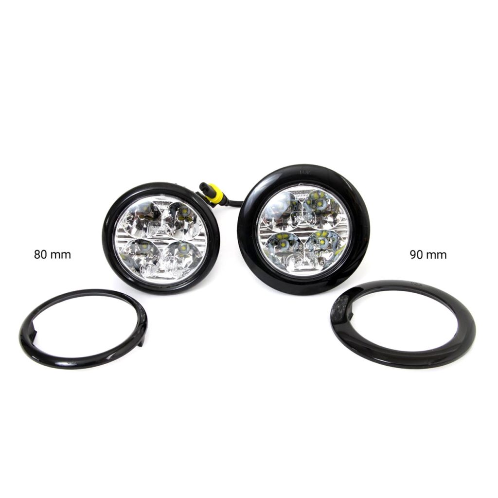Εικόνα 4 από 9 — Amio – Στρογγυλά Φώτα Ημέρας DRL LED 12/24V 800Lm για Αυξημένη Ορατότητα & Ασφάλεια σε Αυτοκίνητο & Φορτηγό – Σετ 2 Τεμ. (01524/AM)