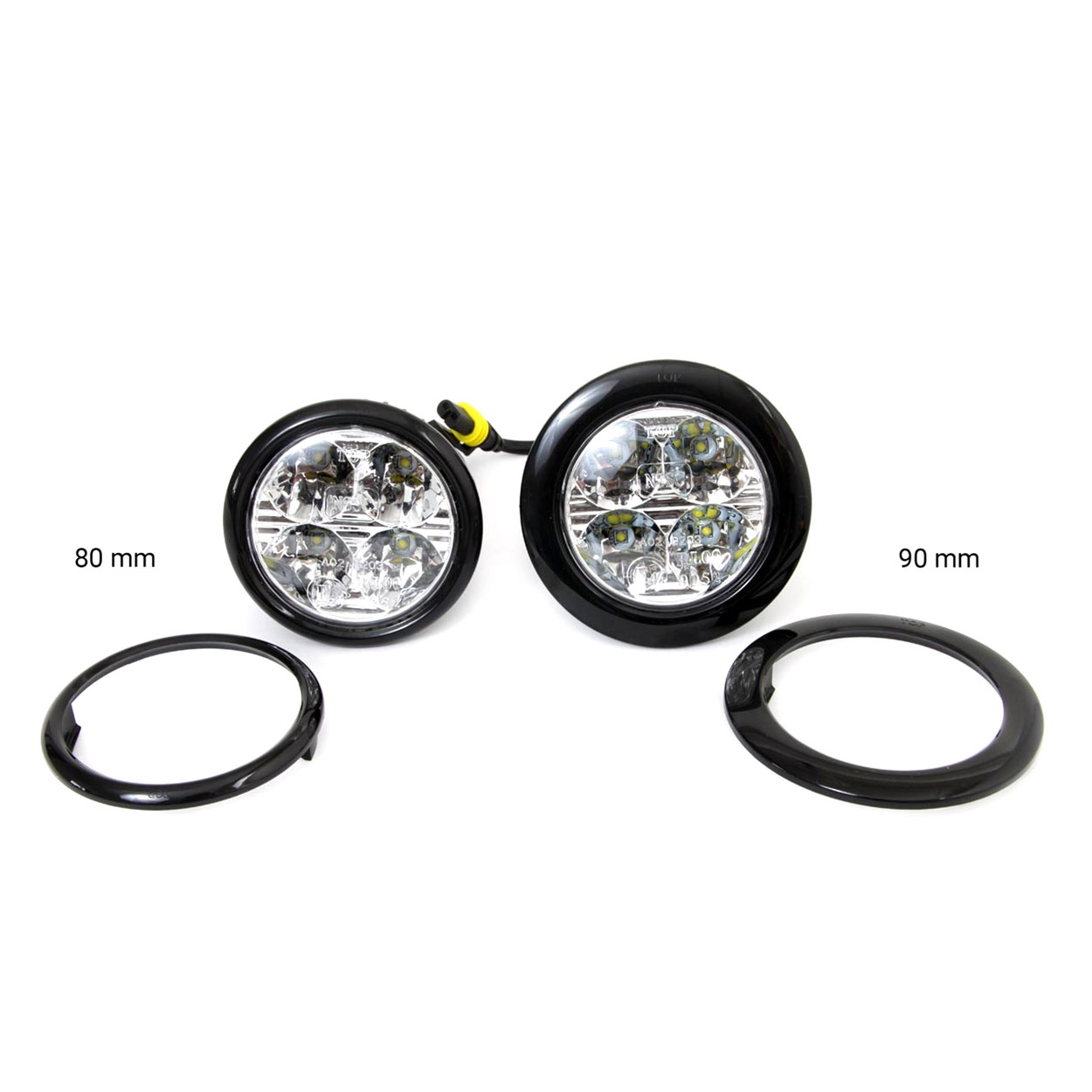 Εικόνα 4 από 9 — Amio – Στρογγυλά Φώτα Ημέρας DRL LED 12/24V 800Lm για Αυξημένη Ορατότητα & Ασφάλεια σε Αυτοκίνητο & Φορτηγό – Σετ 2 Τεμ. (01524/AM)