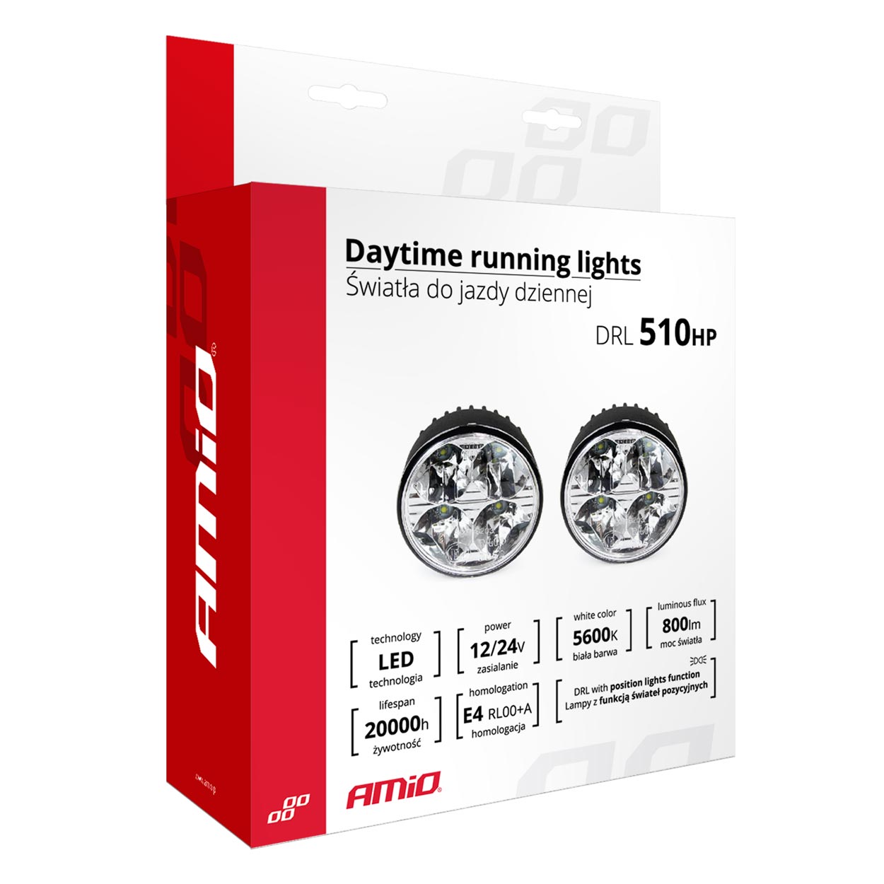 Εικόνα 9 από 9 — Amio – Στρογγυλά Φώτα Ημέρας DRL LED 12/24V 800Lm για Αυξημένη Ορατότητα & Ασφάλεια σε Αυτοκίνητο & Φορτηγό – Σετ 2 Τεμ. (01524/AM)