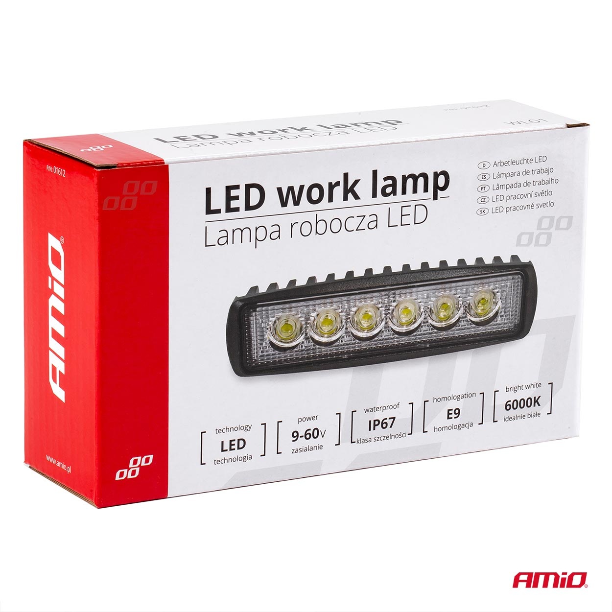 Εικόνα 11 από 13 — Amio – Προβολέας Εργασίας LED WL01 DAYLINE 9-60V 18W 6000K 6 LED Spot για Ισχυρό Φωτισμό σε Καθημερινή Χρήση – 1 Τεμ. (01612/AM)