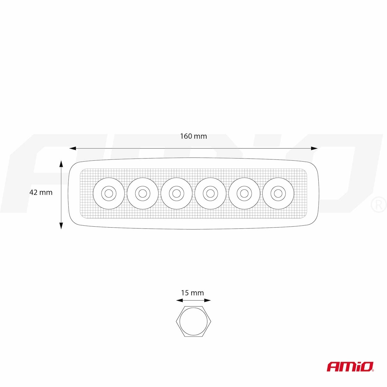 Εικόνα 12 από 13 — Amio – Προβολέας Εργασίας LED WL01 DAYLINE 9-60V 18W 6000K 6 LED Spot για Ισχυρό Φωτισμό σε Καθημερινή Χρήση – 1 Τεμ. (01612/AM)