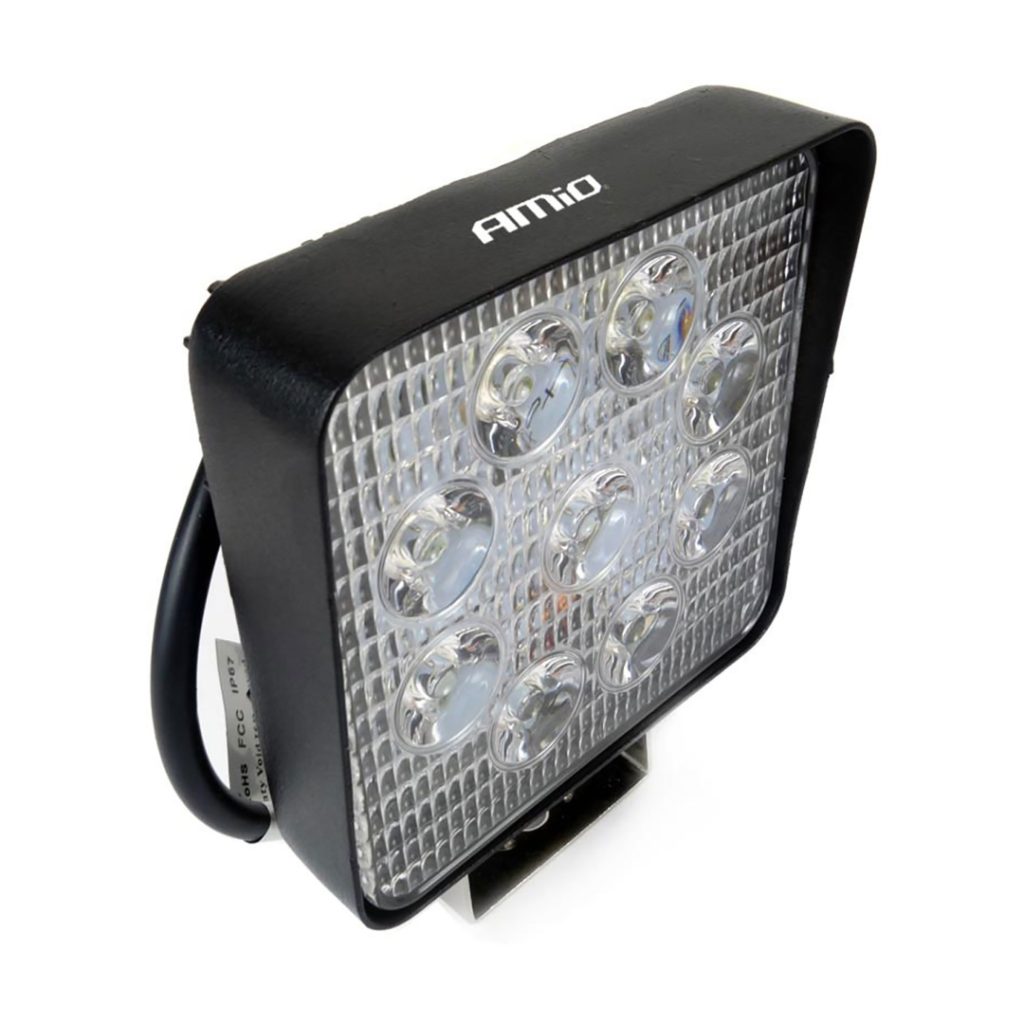 Εικόνα 2 από 2 — Amio – Προβολέας Εργασίας LED AWL03 9-60V 27W 6000K 2200lm 9 LED Spot για Ισχυρό Φωτισμό σε Καθημερινή Χρήση – 1 Τεμ. (01614/AM)