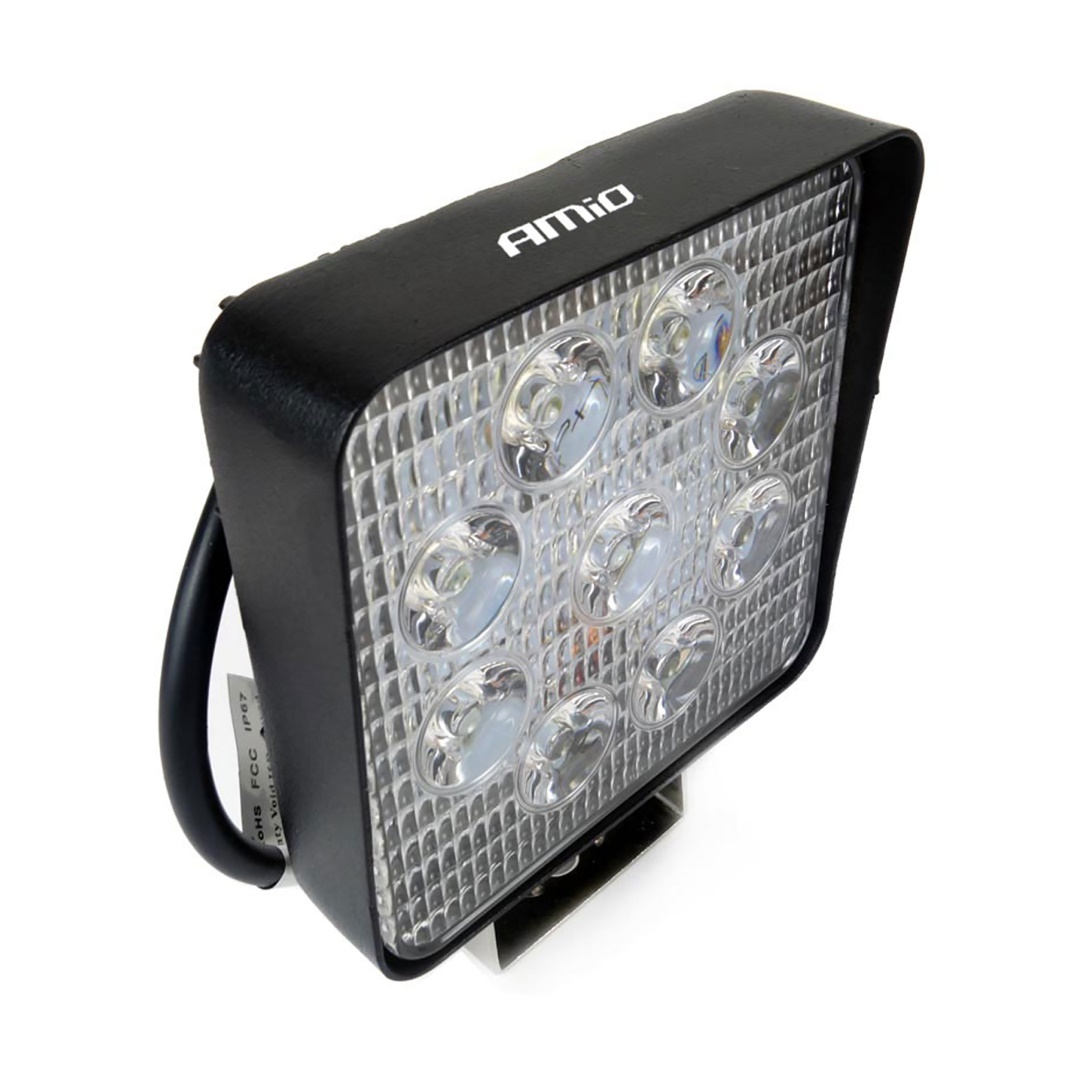 Εικόνα 2 από 2 — Amio – Προβολέας Εργασίας LED AWL03 9-60V 27W 6000K 2200lm 9 LED Spot για Ισχυρό Φωτισμό σε Καθημερινή Χρήση – 1 Τεμ. (01614/AM)