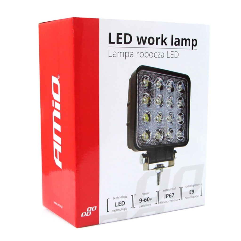 Εικόνα 5 από 5 — Amio – Προβολέας Εργασίας LED AWL05 FLAT 4000lm 48W 9-60V 16LED – Ισχυρός Φωτισμός & Απόδοση σε Δύσκολες Συνθήκες – 108x108x57mm – 1 Τεμ. (01700/AM)