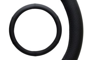 Amio - Κάλυμμα Τιμονιού Μαύρο από Δερματίνη 37-39cm για καθημερινή άνεση και σταθερό κράτημα με εύκολη εφαρμογή χωρίς κόπο - 1 Τεμ. (01766/AM)