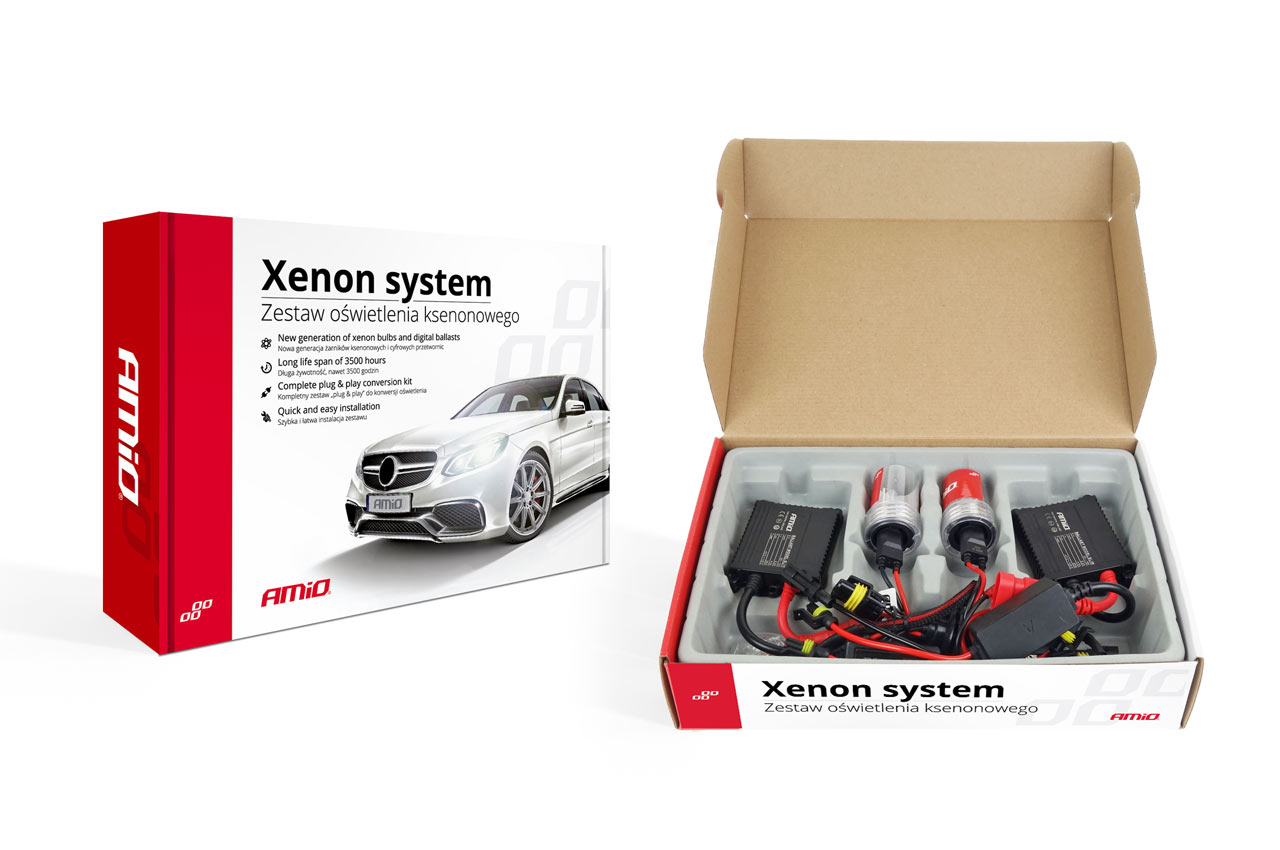 Εικόνα 2 από 2 — Amio – Kit Xenon H1 4300K 35W 12V με SLIM ballast για φυσικό φωτισμό δρόμου και καθαρή δέσμη με εύκολη εγκατάσταση σε περιορισμένο χώρο – 1 Σετ (01935/AM)