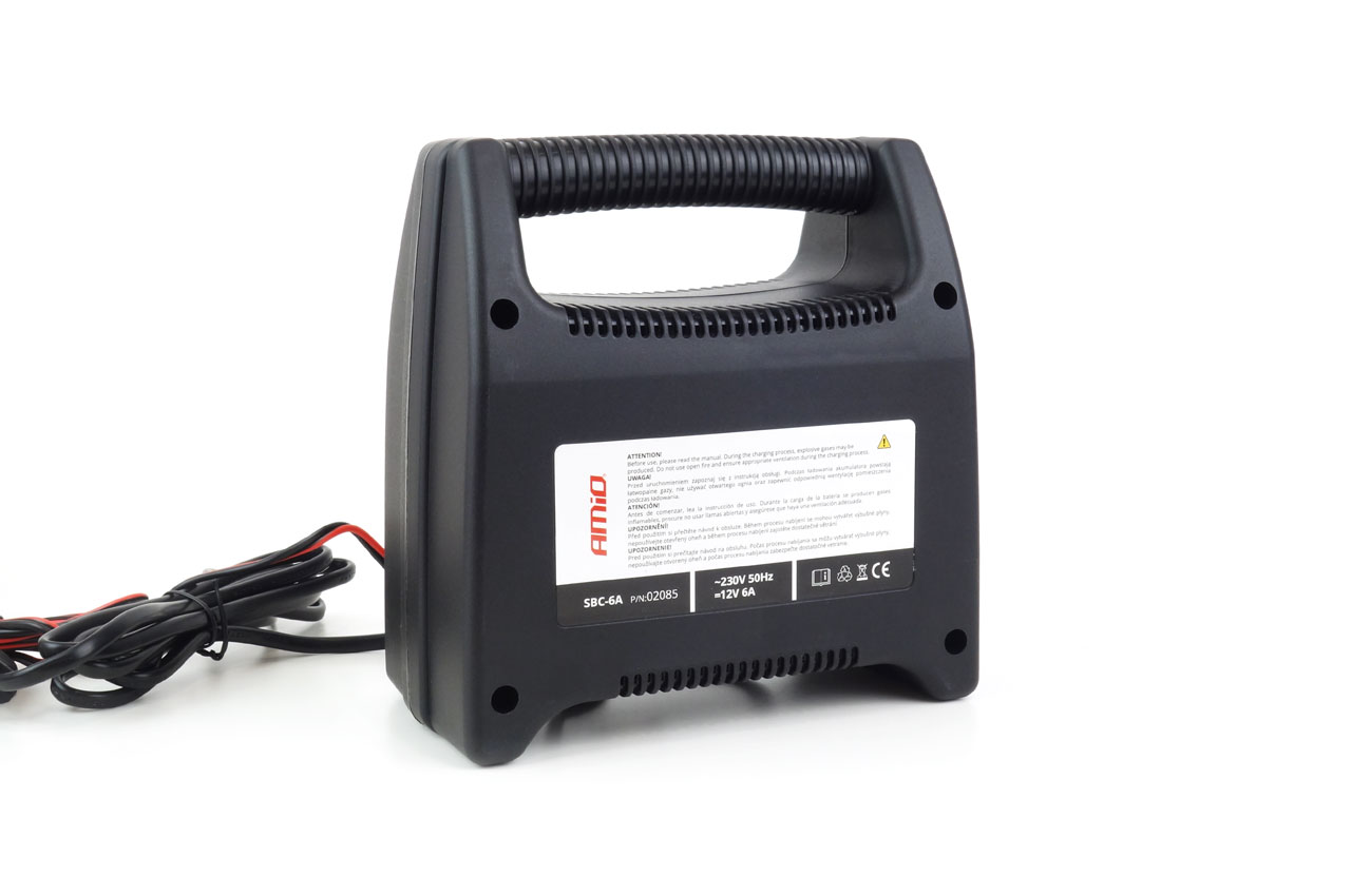 Εικόνα 3 από 5 — Amio – Φορτιστής Μπαταρίας 12V 6A για αξιόπιστη φόρτιση μπαταριών 20-80Ah με προστασία υπερφόρτωσης και ένδειξη κατάστασης φόρτισης για ασφαλή και εύκολη χρήση – 1 Τεμ. (02085/AM)