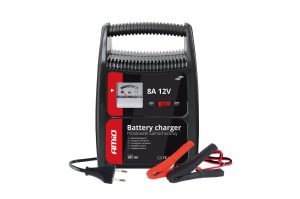 Amio - Φορτιστής Μπαταρίας 12V 8A για γρήγορη φόρτιση μπαταριών 32-90Ah με προστασία και ασφαλή ακροδέκτες για σταθερή και αξιόπιστη χρήση σε απαιτητικές εφαρμογές - 1 Τεμ. (02086/AM)