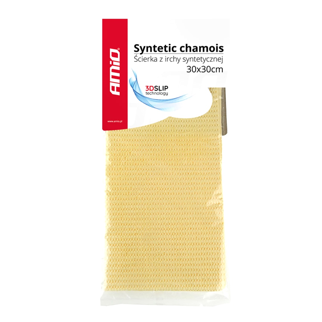 Εικόνα 2 από 2 — Amio – Συνθετικό δέρμα Chamois 02169 3D Slip 30x30cm, εξαφανίστε κάθε ίχνος υγρασίας και προστατέψτε το χρώμα του οχήματός σας από θαμπάδες και γρατζουνιές – 1 Τεμ. (02169/AM)